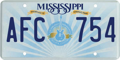 MS license plate AFC754
