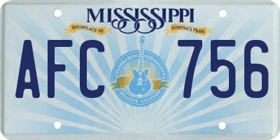 MS license plate AFC756