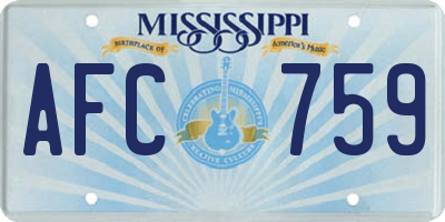 MS license plate AFC759