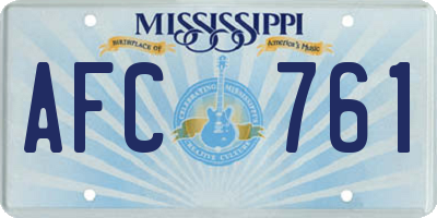 MS license plate AFC761