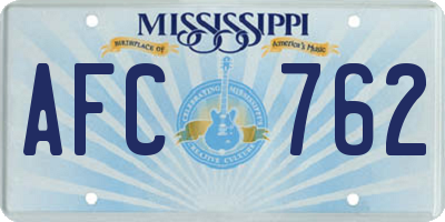 MS license plate AFC762