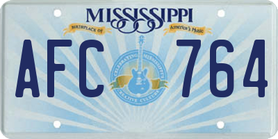 MS license plate AFC764