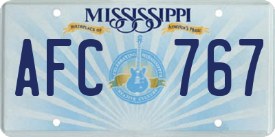 MS license plate AFC767