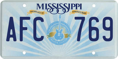 MS license plate AFC769
