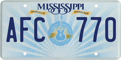 MS license plate AFC770