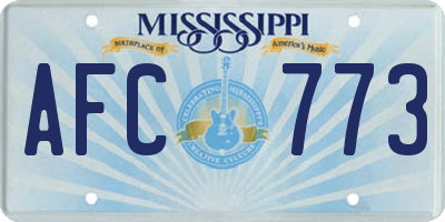 MS license plate AFC773