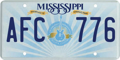 MS license plate AFC776