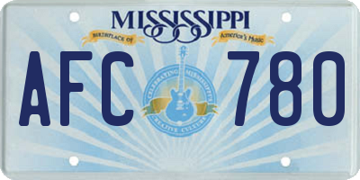 MS license plate AFC780