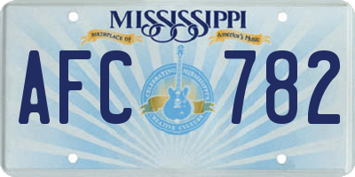 MS license plate AFC782