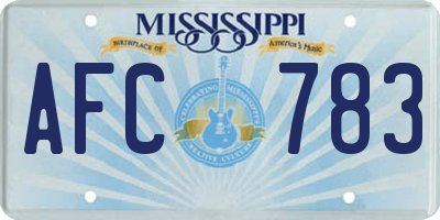 MS license plate AFC783