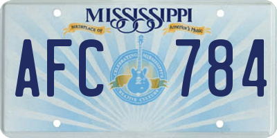 MS license plate AFC784