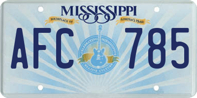MS license plate AFC785