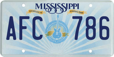 MS license plate AFC786