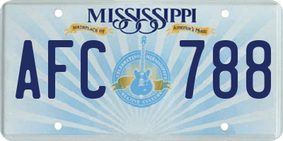 MS license plate AFC788