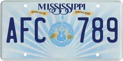 MS license plate AFC789