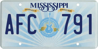 MS license plate AFC791