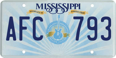 MS license plate AFC793