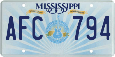 MS license plate AFC794