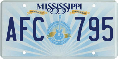 MS license plate AFC795