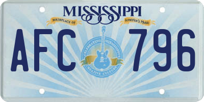 MS license plate AFC796