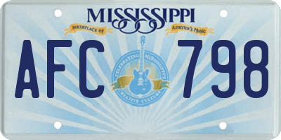 MS license plate AFC798