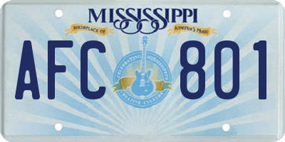 MS license plate AFC801