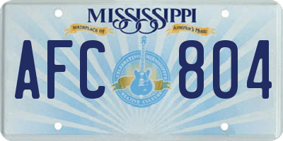MS license plate AFC804