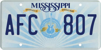 MS license plate AFC807
