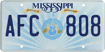 MS license plate AFC808