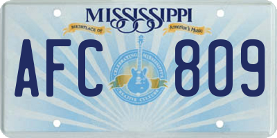MS license plate AFC809