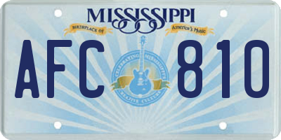 MS license plate AFC810