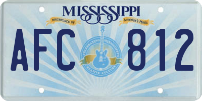 MS license plate AFC812