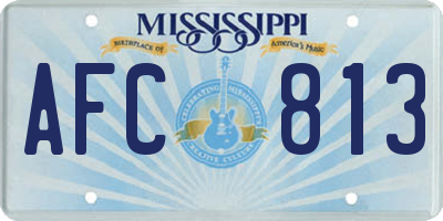 MS license plate AFC813