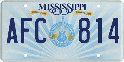 MS license plate AFC814
