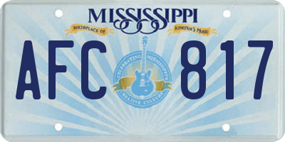 MS license plate AFC817