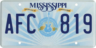 MS license plate AFC819