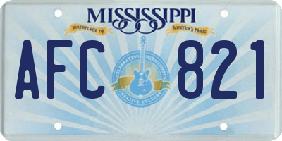 MS license plate AFC821