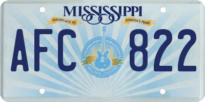 MS license plate AFC822