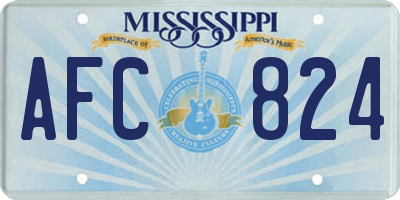 MS license plate AFC824