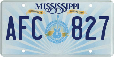 MS license plate AFC827