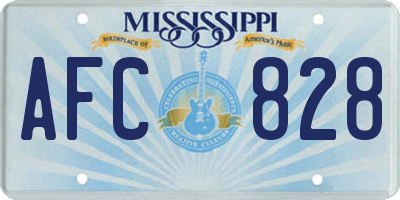 MS license plate AFC828