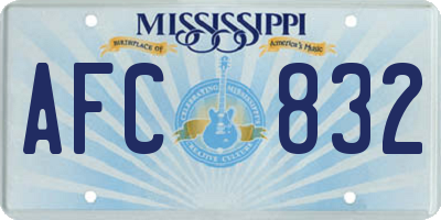 MS license plate AFC832