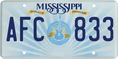 MS license plate AFC833