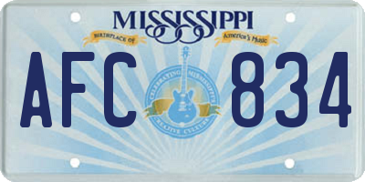 MS license plate AFC834