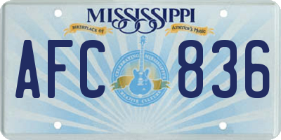 MS license plate AFC836
