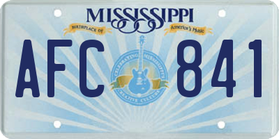 MS license plate AFC841