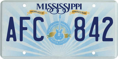 MS license plate AFC842