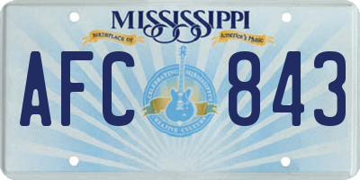 MS license plate AFC843