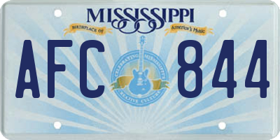 MS license plate AFC844