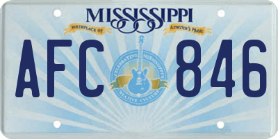 MS license plate AFC846